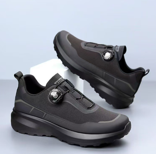 Foreign Trade Men's Shoes New Style Rotating Button - Black color