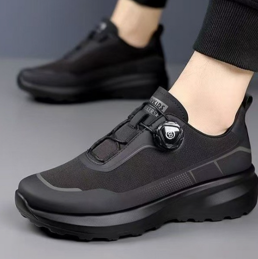 Foreign Trade Men's Shoes New Style Rotating Button - Black color