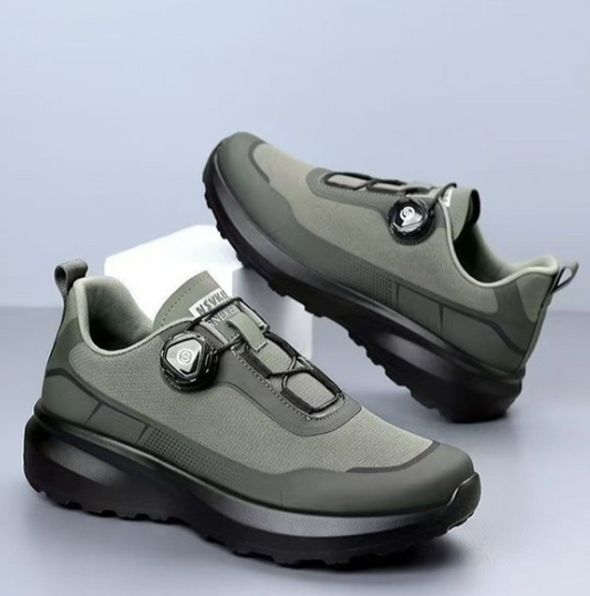 Foreign Trade Men's Shoes New Style Rotating Button - Oliv color