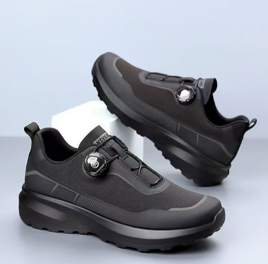 Foreign Trade Men's Shoes New Style Rotating Button - Black color